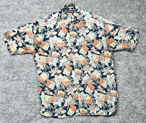 Vintage Van Heusen Hawaiian Shirt Medium Rayon Pineapple All Over Print Korea - Picture 1 of 19