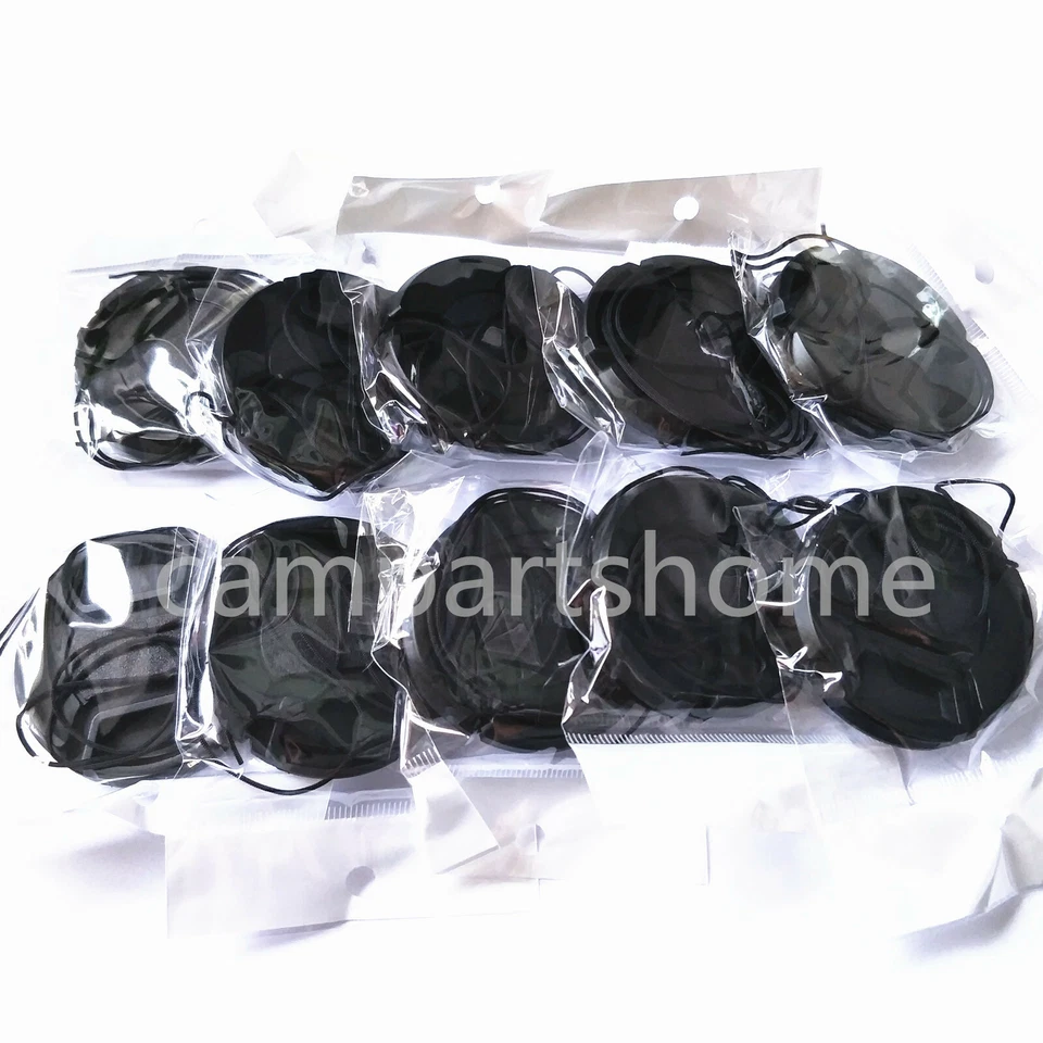 10pcs 55mm Center Pinch Cord Snap on Front lens cap for Sony OM FX Nikon Pentax - Image 1 of 1