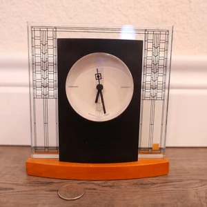 Bulova Frank Lloyd Wright Glasner House Clock Desk Mantel Glass Wood !!! - Picture 1 of 4