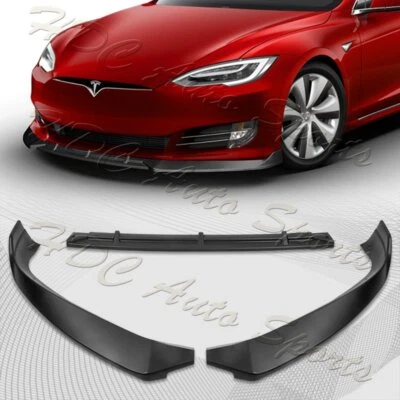 Для 2016-2020 Tesla Model S STP-стиль матовый черный передний бампер кузов спойлер закраина - Изображение 1 из 4