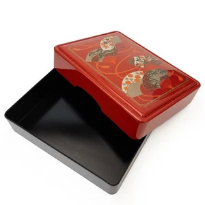 VTG Japanese Red Lacquered Bunko Box for Documents & Shodo Writing Supplies: A - Picture 1 of 5