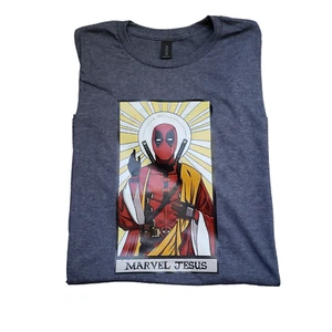 Deadpool Marvel Jesus Tshirt Heather Navy Size XL - Picture 1 of 7