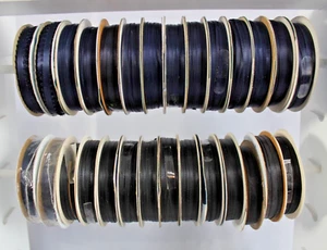 Lot Of 27 Navy Blue And Black Spools Of Ribbon 1/8” - Picture 1 of 6