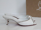 Sz 7 / 37 Christian Louboutin Me Dolly Spike Sanda White Leather Sandal Shoes