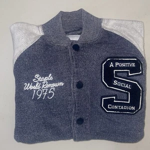 Staple Pigeon Knit Varsity Jacket Gray Medium - A Positive Social Contagion - Picture 1 of 24