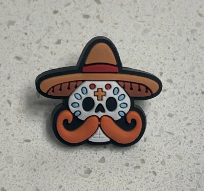 Broche broche solapa cabeza esqueleto esmalte calavera flor día de los muertos 1,25x1,5 Foto 1 de 3