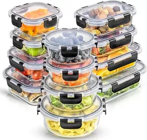 24pc Airtight Freezer Safe Meal Prep Food Storage Containers with Lids Kitchen - Picture 1 of 8