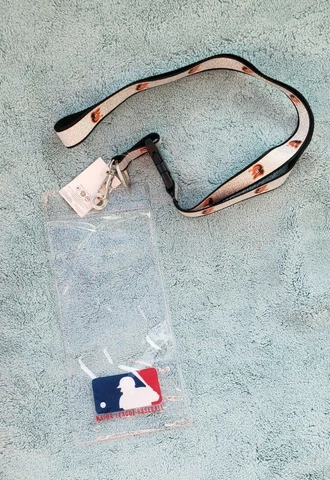 Baltimore Orioles ticket holder and Glitter Lanyard with single Sided Logo Cover