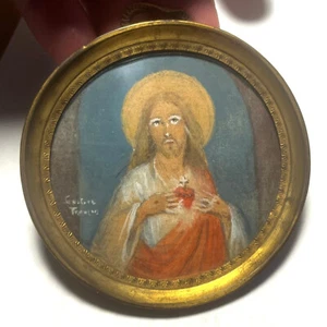 Gustave François / Barraud - Jésus Christ - miniature peinte / école suisse - Foto 1 di 5