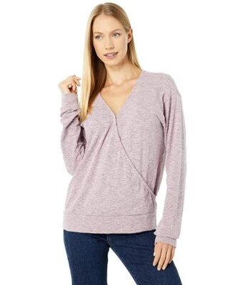 Mod-o-doc Acogedor Jersey Slub Manga Larga Sobrepelliz Bandas Dobladillo Top Malva Talla M Foto 1 de 4