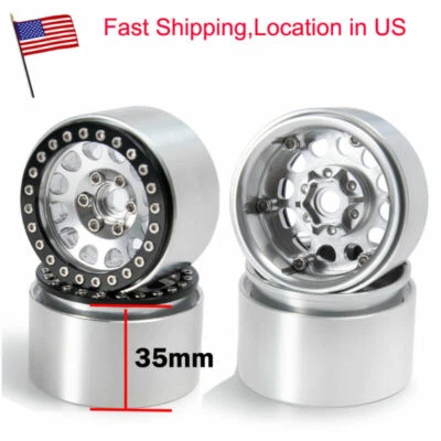 Llantas Beadlock 4 piezas de metal de 1,9" ensanchadas para SCX10 TRX4 D90 1/10 RC sobre orugas EE. UU. Foto 1 de 4