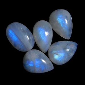 5 Pcs Lot Natural Rainbow Moonstone Cabochon Mix Shape Loose Gemstone 44 Carat - Picture 1 of 3