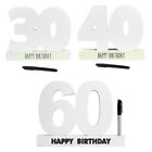 Wooden Birthday Number Signature Plaque on Base with Pen - Choose Age