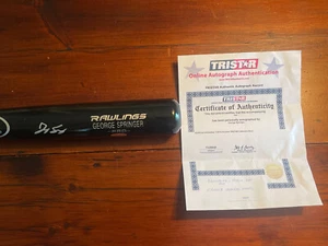 George Springer Signed Rawlings Pro Bat-Silver Pen-Tristar COA-Nice-Fast Ship - Picture 1 of 7