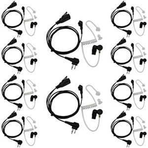 10pack Walkie Talkie Covert Acoustic Tube Earpiece 2 PIN for Motorola Radio - Zdjęcie 1 z 4
