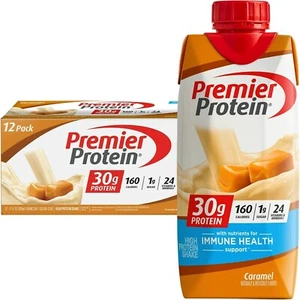 Premier Protein Shake, Caramel, 30g Protein, 11 fl oz, 12 Ct