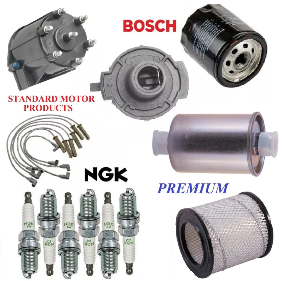 Tune Up Kit Filters Cap Wire Spark Plugs For PONTIAC FIERO V6 2.8L 1985-1987 - Image 1 of 1