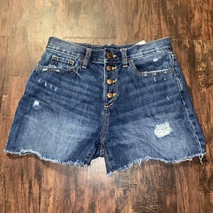 Old Navy Girl's Shorts Blue 16 Youth Denim Cotton Booty Cutt-Offs - Picture 1 of 4