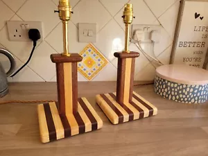 Handmade two tone Pair of  Bedside lamps - Picture 1 of 2