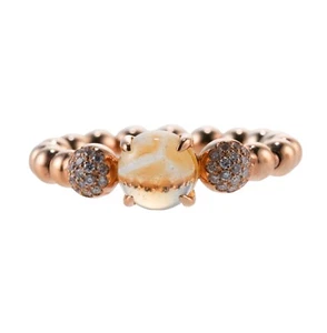 Piero Milano Rose Gold Quartz Diamond Ring - Picture 1 of 5