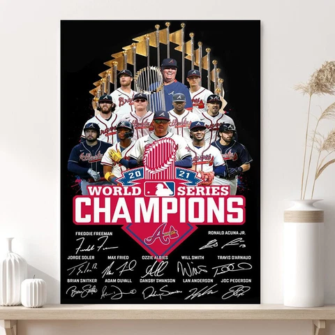 Atlanta Braves 2021 World Series Champion Poster Sport Wall Art Cover