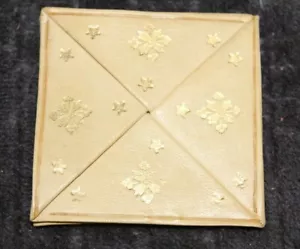 Cartera de monedas plegable de cuero marroquí de origami de Seattle 1962 bronceada y dorada - Imagen 1 de 5