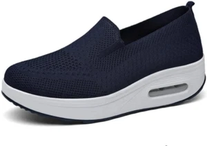 STUNAHOME WOMENS EXTRA WIDE ORTHOPEDIC SHOES | NAVY BLUE | SIZE 38 | UK SIZE 5 - Picture 1 of 2