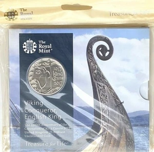 Treasure For Life Wikinger Eroberer Englischer König 2017 £5 Stempelglanz - Bild 1 von 2