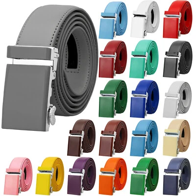 Falari Hombres Unisex Clásico Trinquete Vestido Cinturón Cuero Genuino Informal Cinturón de Golf Foto 1 de 3