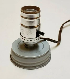 Zinc Mason "Fruit Jar" Electric Lamp Adaptor Brown Cord Set Make A Lamp 30296JB - Picture 1 of 6