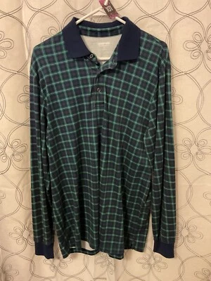 Camisa a cuadros verde y azul manga larga Lands End para hombre talla L/T (42-44) Foto 1 de 3
