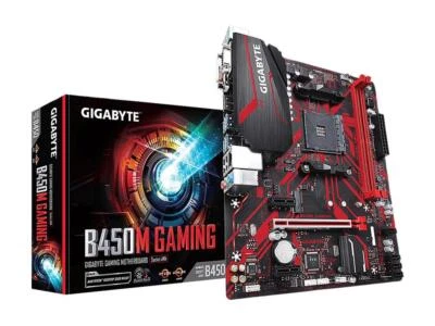 GIGABYTE B450M GAMING AM4 AMD B450 SATA 6Gb/s USB 3.1 HDMI Micro ATX AMD Motherb - Image 1 of 4