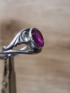 Vintage Russian Soviet Sterling Silver 875 Ring Ruby USSR,Women's Jewelry Size 7 - Picture 1 of 7