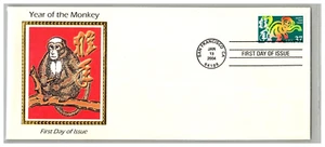 YEAR OF THE MONKEY first day issue 2004 Gold foil San Francisco - Picture 1 of 2