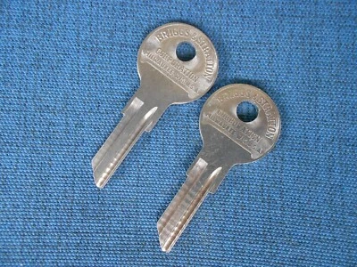 2 GENUINE BRIGGS & STRATTON GRV14 NOS KEY BLANKS HARLEY HUDSON JEEP PACKARD NASH - Image 1 of 4