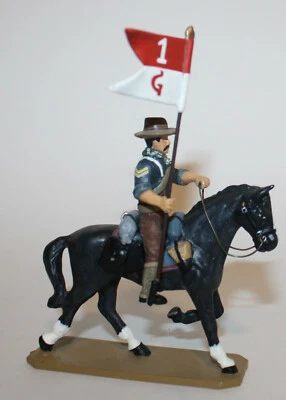 King & Country RR04A Flagbearer Sgt Corp Caballo Retirado Guidon Rough Riders Foto 1 de 4