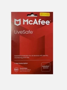 McAfee LiveSafe 2025 Unbegrenzte Geräte Virenschutz Antivirus Software - Bild 1 von 2