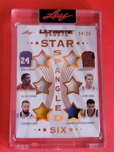 TARJETA JERSEY DE STEPHEN CURRY #14/25 LEBRON JAMES KOBE BRYANT LARRY BIRD DR J GIANNI - Imagen 1 de 2