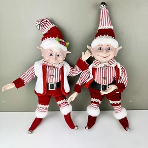 Raz Imports Elves Set of 2 Poseable 15" - Picture 1 of 11