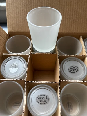 Eastland Votive Candle Holders Frosted Glass Set of 12, Home & Event Décor NiB - Image 1 of 3