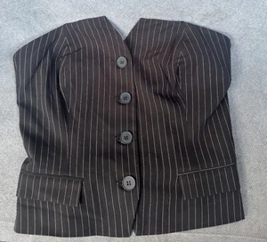 pinstripe bandeau top w/ smocking Academia Menswear Medium Sincerely Jules - Picture 1 of 3
