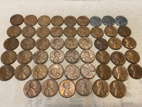 Complete 1941 - 1958 P D S Lincoln Wheat Penny Cent Set 51 Coins Cover