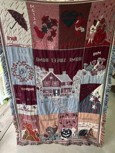 Home Sweet Home Monthly Holidays Tapestry Blanket Throw - Picture 1 of 7