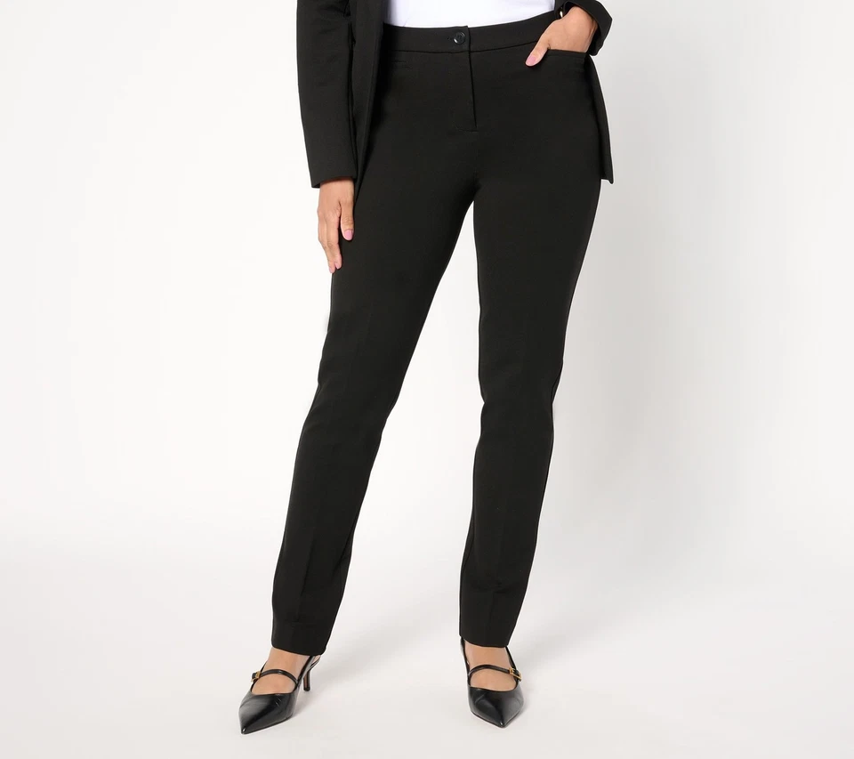 Pantalones Pantalones Susan Graver Tailored by Regular Smart Ponte Slim Negros M Nuevos Foto 1 de 1