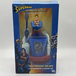 RARE Superman Toothbrush Holder, Toothbrush, and Rinse Cup. UNOPENED AND SEALED - Picture 1 of 5
