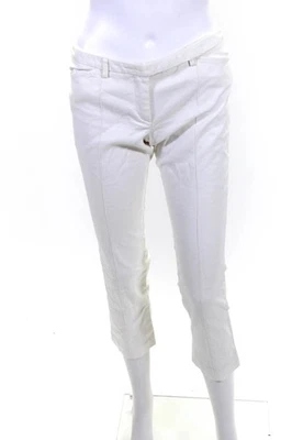 Pantalones cortos Diane Von Furstenberg para mujer tiro medio pierna recta blancos talla 4 Foto 1 de 4