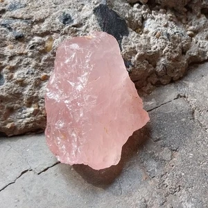 154.9 Carat 47x18 MM Natural Pink Color Rose Quartz Raw Rough Gemstone - Picture 1 of 24