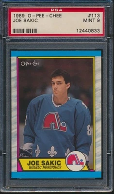 O-PEE-CHEE HOCKEY 1989 #113 JOE SAKIC RC PSA 9 como nuevo corte novato opc Foto 1 de 2