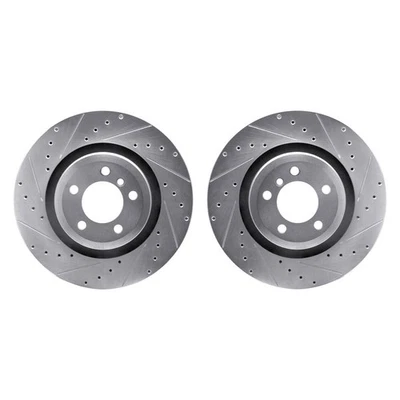 For BMW Alpina B7 07-08 R1 Concepts Drilled & Slotted Rear Brake Rotor Set Foto 1 de 3