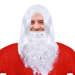 Weihnachtsmann Perücke alter Mann Kostüm Zubehör Zauberer Cosplay & Bart für Halloween und - Bild 1 von 10